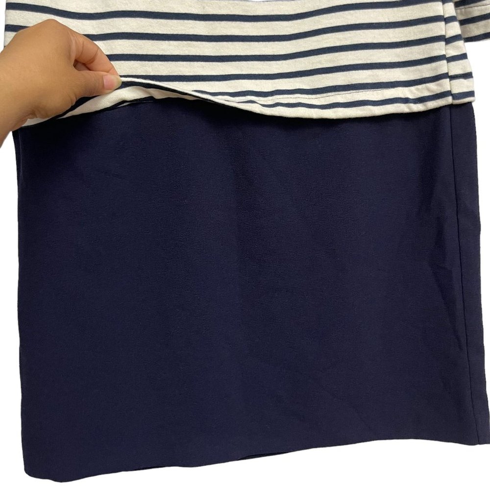 Zara Basic Women's 3/4 Sleeve Striped Navy Blue Mini Dress Size XS - Picture 4 of 11